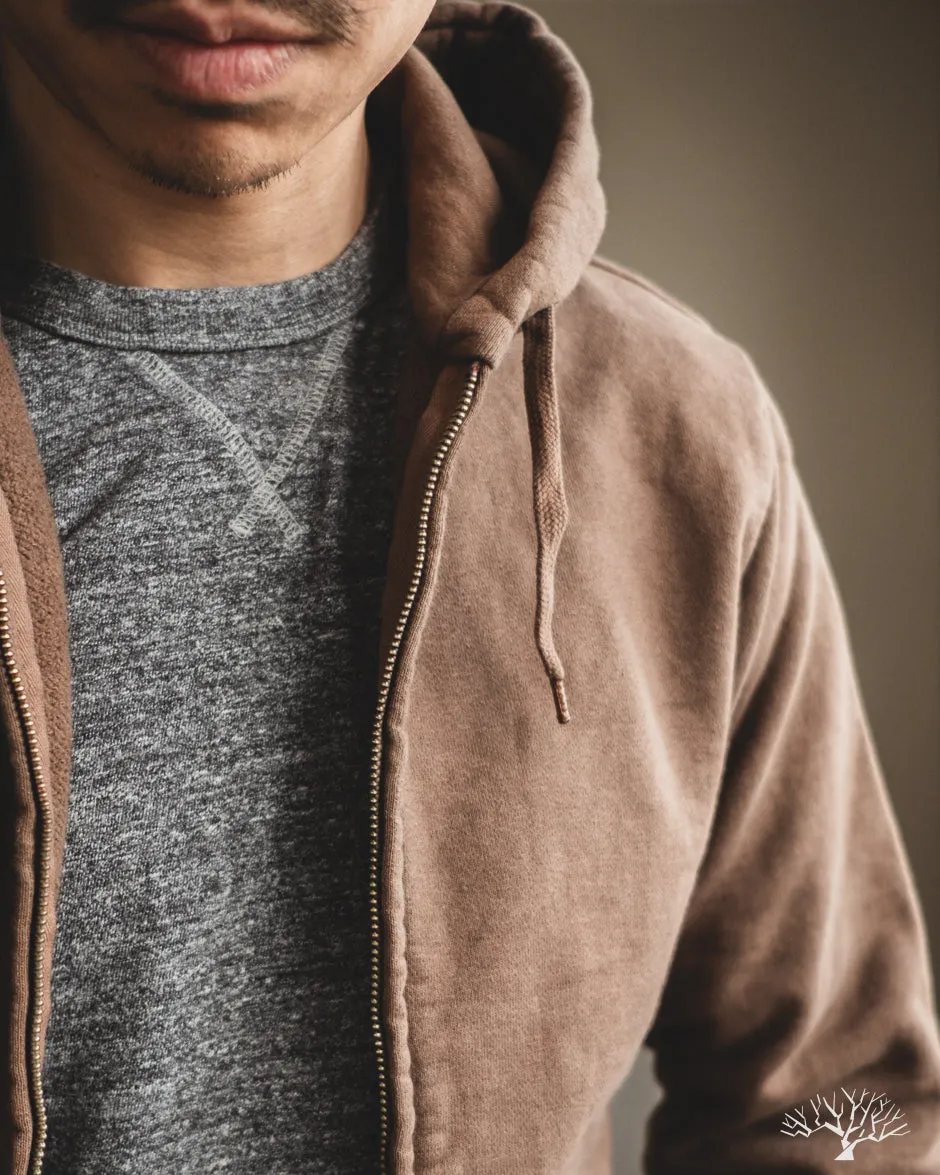 Zip Hoodie Sweatshirt - Brown